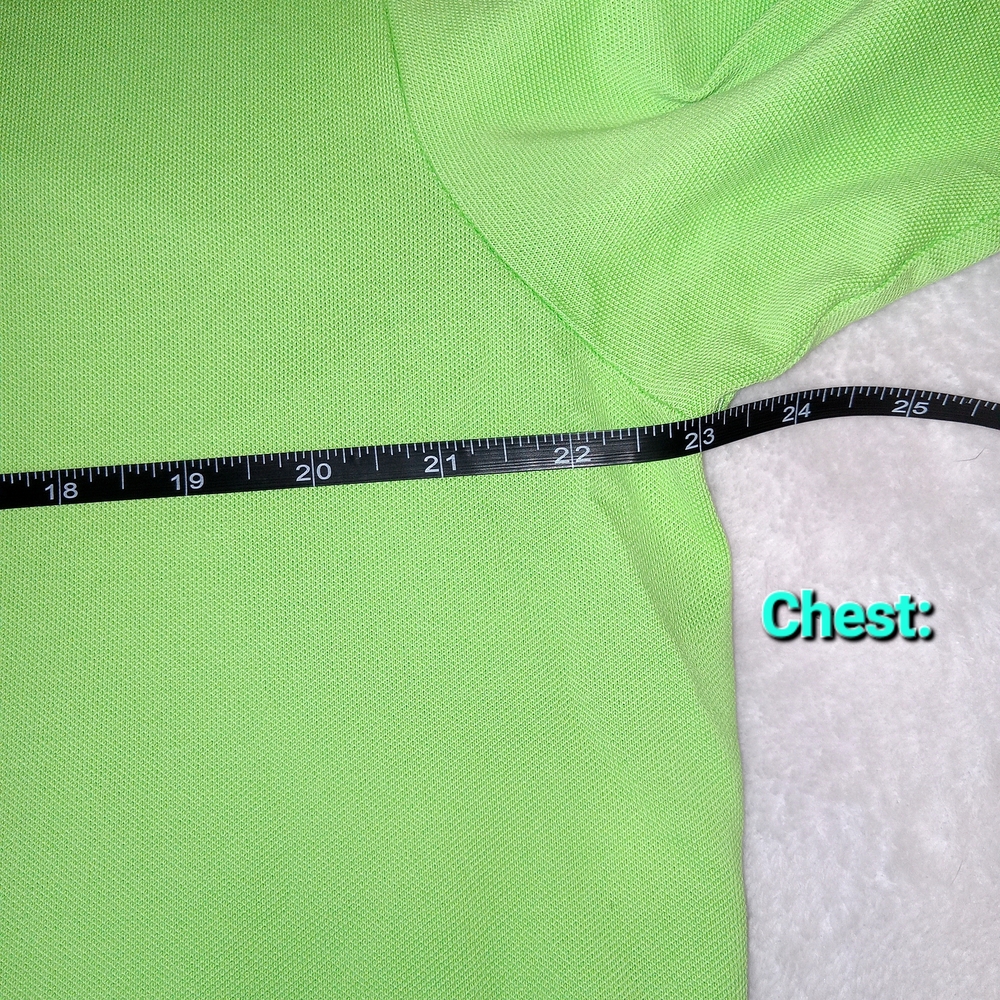 Polo Ralph Lauren Lime Green Polo Shirt Mens LT Purple Pony Preppy Golf Classic - Picture 10 of 13